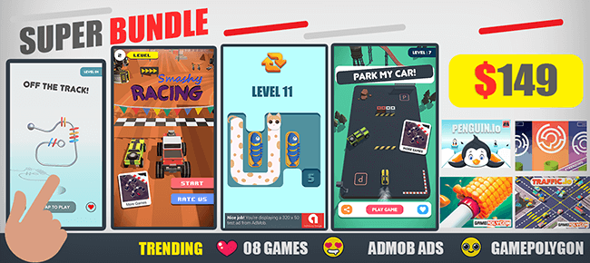 GamePolygon Latest Release Bundle: 8 Super Game Templates -86% OFF NOW!