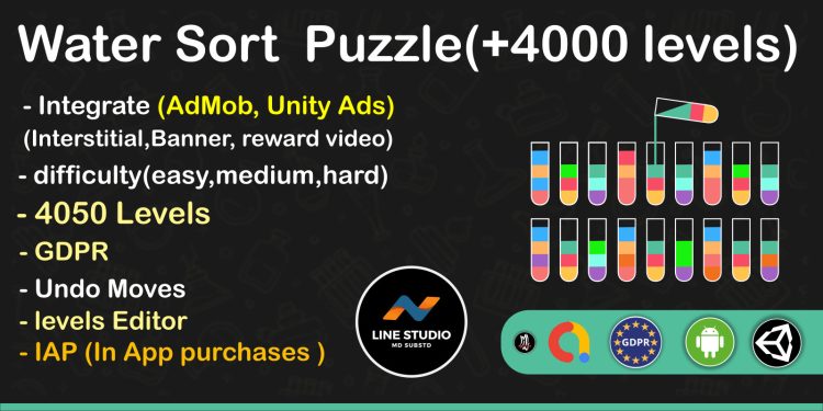 Water Sort Puzzle - Complete Unity Game
