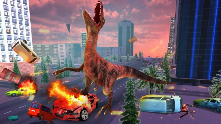 Angry Dinosaur Simulator Games: City Attack 3D