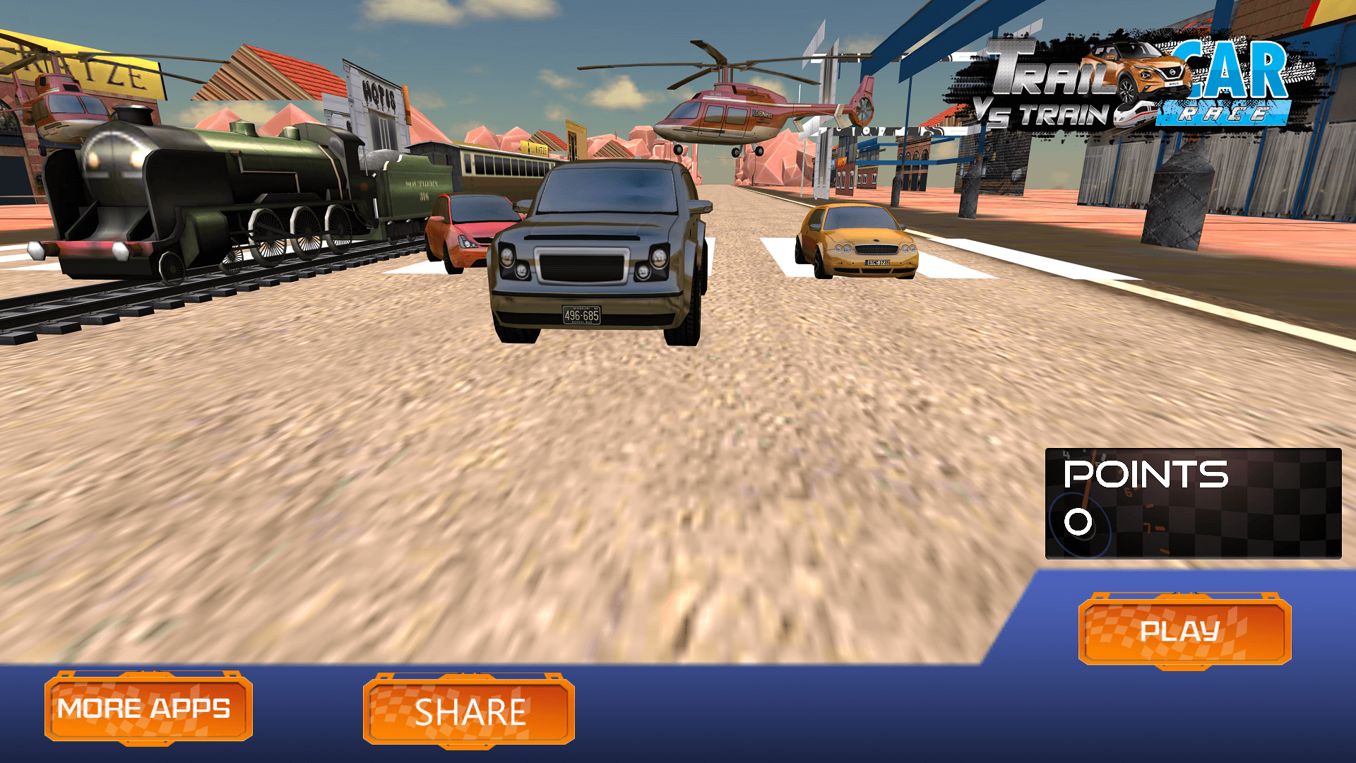 Train vs Super Car Racing 64 Bit Source Code 2020