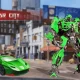Transformer Fighting Superhero City