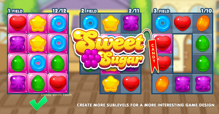 Sweet Sugar Match 3 + Mini Game